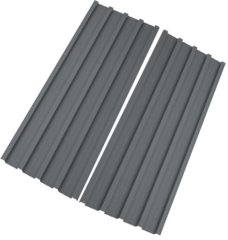 Corrugated Roofing Panels Galvanized Steel Roof Panels, L73.2×W16.77 Inch Heavy Duty Metal Roof Panels, Roof Protector for Garages, Sheds, Stables and Mobile Homes, Grey, 15PCS