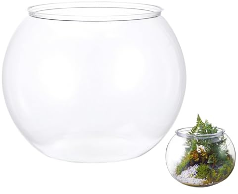 Liten fiskburk | liten stöttålig behållare för akvarium | planteringsskål med bubbeleffekt - för festdekorationer evenemang hemma inomhus kontor bord rum M