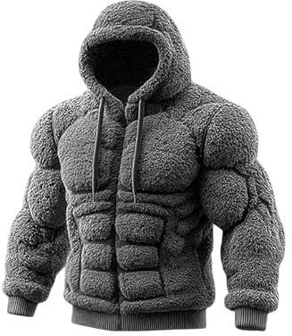 Muscle Art Flanell Luvtröja Högtidens Cosplay Kläder | Halloween Cosplay Luvanor för Män Pojkar Fitnessentusiaster Studenter Utomhusträning Avslappnade Utflykter Resor Fester
