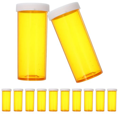 WESIEVYA Set da 25 Contenitori Portapillole Vuoti Coperchio, Mini Organizer per Medicinali in Pp Protettivo da Viaggio, Bottiglie Portatili Compatte per Conservazione e Trasporto Farmaci