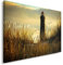 Feeby. Wandbild - 1 Teilig - 40x50 cm, Leinwand Bild Leinwandbilder Bilder Wandbilder Kunstdruck, LEUCHTTURM, NATUR, BRAUN