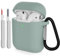KOKOKA Custodia in Silicone Compatibile per AirPods 2 con Kit di Pulizia, Case Cover Protettiva in Premium Silicone per Airpods Seconda Generazione 2019 con Moschettone, Cloud Grey