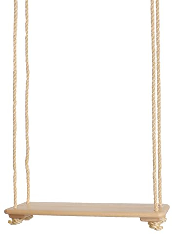 Brettschaukel Familie Holzschaukel aus Holz mit extra großer Sitzfläche höhenverstellbar 90 kg Tragkraft Qualitäts Schaukel von emwe - 2447