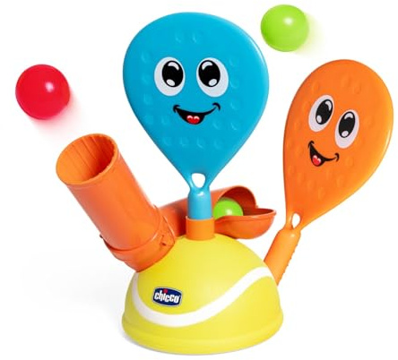 Chicco Padel Set, Juego electrónico de pádel, Incluye Dos Raquetas y Cuatro Pelotas, Entrena la coordinación Manual y la motricidad Fina, Juegos Deportivos, 3-5 años