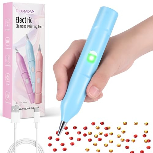 Viitech Bolígrafo eléctrico de pintura de diamantes, 6000 RPM, USB-C inalámbrico, bolígrafo eléctrico de pintura de diamante, herramientas y accesorios para pintura de diamantes DIY para regalos de