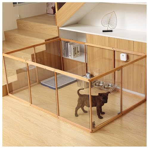 FENGZEQUAN Enclos Lapin Intérieur Modulable,Parc for Animaux avec Porte,Grand Enclos for Chien en Acrylique,Parc pour Chien ，pour Chat Parc Chiot Cage for Chien Cage Lapin(Big Door,4 Pieces)