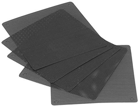 Alomejor Datorfläktkåpa 12cm Svart Dammsäkert Filter Flexibelt PVC för PC-kylsystem 5-pack