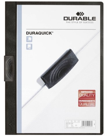 Durable Klemm-Mappe Duraquick Klemmappe, für 1-20 Blatt, 20 Stück, schwarz, 227001