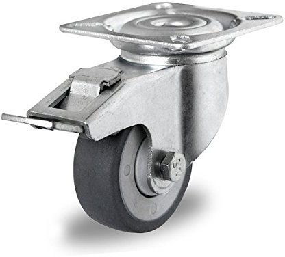 Lenkrolle mit Feststeller 50 mm Thermoplastischen Gummi Apparaterolle