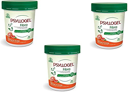 Offerta 3X Psyllogel Fibra - Integratore di Psyllium in Polvere Gusto Arance Rosse - 510g