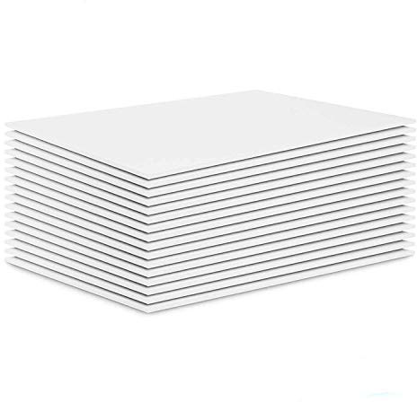 Acrux7 20-pack 28 cm x 36 cm skumskivor, 1/8 tum tjocklek skumkärna bakbrädor polystyren affisch tavla för presentationer, skola, kontor och konstprojekt