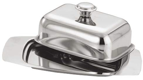 Stainless Steel Butter Dish - Tray Holder, with Retro Lid | Serving Pan Storage Kitchen Pot, Multi Purpose Kitchenware Durable, Cooking Dishes