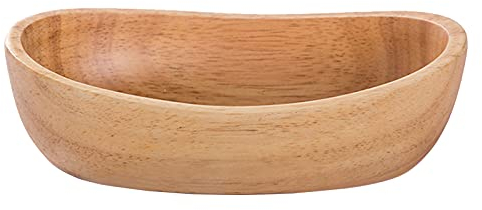 Antique Wooden Oval Fruit Plate, Serving Bowl, Snack Bowl, Bread Storage - Boat Shaped, Dessert Platter Tray Dish (7.87 * 1.77 * 4.8in)