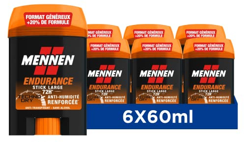 Mennen ENDURANCE - Desodorante para hombre, 72H, barra ancha, sin alcohol, antihuellas dactilares