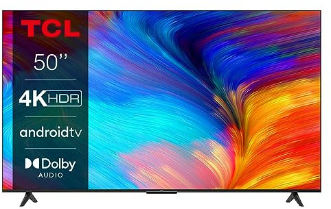 TCL 50P639K 50-inch 4K Smart TV, Ultra HD, Powered by Android TV, Bezeless design (Freeview Play, Game Master, Dolby Audio, HDR 10 compatible with Google assistant & Alexa)