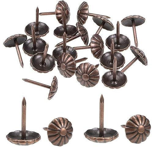 Upholstery Tacks,200pcs 7/16 Inch Furniture Tacks Nails,Upholstery Nails for Furniture DIY Decorative,DIY Project, Home Decor (Red Copper)