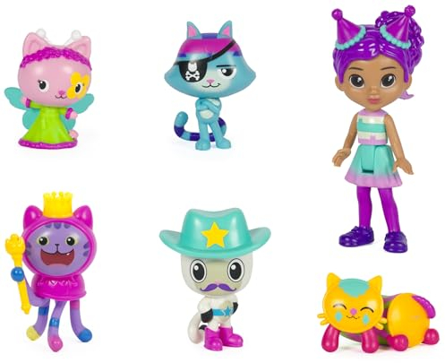 Gabby’s Dollhouse, Set Deluxe con Personaggi a Tema Festa, con Gabby, 5 Gattini, Giocattoli a Sorpresa e Accessori per la Casa delle Bambole, Giocattoli per Bambine e Bambini, 3+ Anni