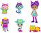 Gabby's Dollhouse, Party-Figuren Geschenkset, Party Gabby mit 6 Katzen-Figuren im festlichen Outfit, ab 3 Jahren