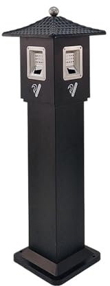 Cendrier debout Colonne de cendres en acier inoxydable, seau à cendres vertical sur pied, zone de fumée extérieure, colonne d'extinction des mégots de cigarettes Cendrier pour l'extérieur ( Color : A