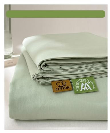 Bettlaken Haustuch Betttuch aus 100% Gewaschener Baumwolle ohne Gummizug Superweiche und Atmungsaktive in vielen Größen und Farben(Light Green,200x230cm)