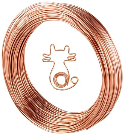 MORAINJAY Fil Aluminium 18 Gauge 1mm, 50M Couleur Bronze, Fil Métallique Fin et Malléable pour DIY, Bijoux, Sculpture, Couronnes Florales, Modélisme, Entraînement Bonsai