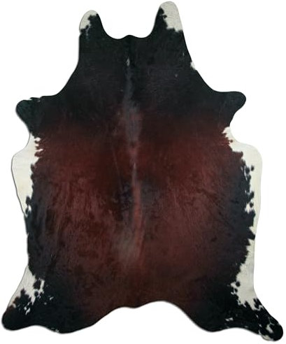 Livorio Premium Kuhfell Teppich - schwarz braun weiß - tornasol - einmaliges Naturprodukt aus Südamerika | Rinderfell | Echtfell