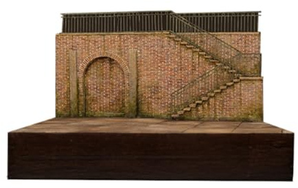 MagiDeal 1/35 Modèle de Construction Kit de kit de Disposition de Scene de Bricolage Factory Factory Wood Mousse, kit de modèle de Construction d'usine, Diorama, modèle d'architecture