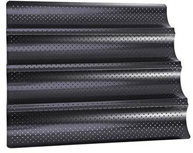 DINHEAROM 1Pezzi Teglia Per Baguette Carbonio Stampo Antiaderente Slot Per Pane Vassoio Da Forno Professionale Per Cottura Resistente Alle Temperature