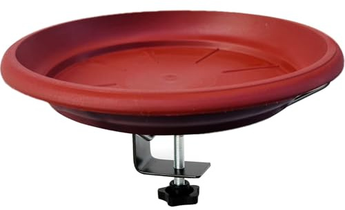 Vasca per montata sul Ponte – Acciaio PP 26,5 x 26,5 x 3,5 cm | Mangiatoia per da Balcone | Ciotole per Colibrì Staccabili per osservare da Cortile, fontane da Piscina e stagni