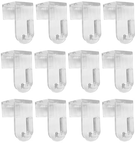 THQAE 12 Piezas Ganchos de Cortina Transparentes,17mm Accesorios para cortinas,Ganchos Universales para Ventanas y Puertas,Decoración de Interiores