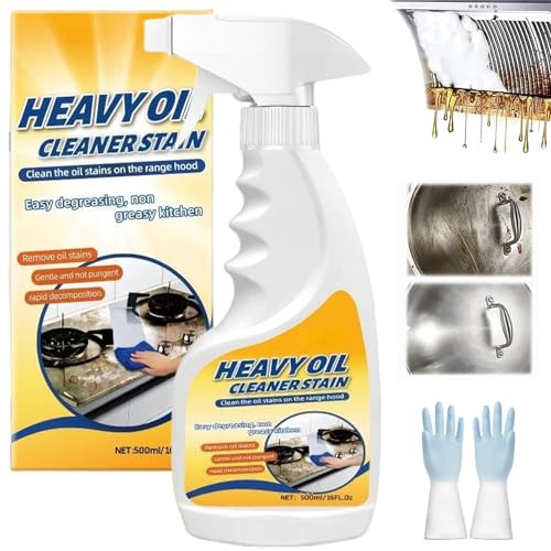 Detergente multiuso for sporco intenso, 2026 Nuove macchie d'olio, 500 ml/16,9 FL Oz Cucina, Spray sgrassatore for cappe da cucina, forni, pentole e armadietti(1 Pc)
