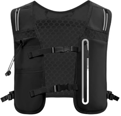 Chaleco de agua – 4 L ligero, chaleco de carreras, correas de pecho ajustables, reflectante para hombre, actividades al aire libre, ciclismo, carreras de sendero, camping, correr, correr