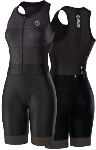 SLS3 Triathlon Suits Women Elite Sleeveless Tri Suit Women, Trisuit, Quick-Dry, Italian Chamois, Ready for Any Distance (Ebony, X-Large)