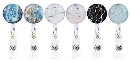 TOPINCN 6-Pack Retractable Badge Reel Holders - Functional ID Card Clips