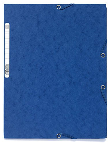 EXACOMPTA Lot de 25 Chemise 3 rabats à élastiques carte lustrée 400g/m2 Nature Future® - A4 Bleu
