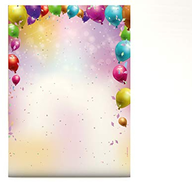 Party firande karneval motivpapper konfetti, 50 ark brevpapper DIN A4, 90 g/kvm