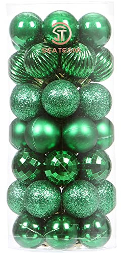 Sea Team 30mm/1.18 Ensemble d’Ornements Peints en Couleur et étincelants et de Boules suspendues pour Sapin de Noël - 46 pièces