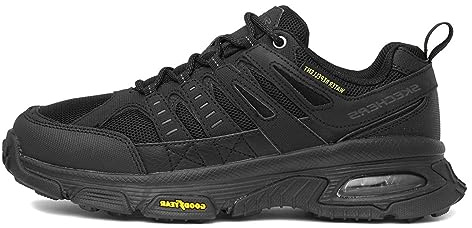 Skechers SKECH-AIR ENVOY BULLDOZER, Zapatillas para Hombre, Black Leather/Pu/Mesh/Black Trim, 47.5 EU