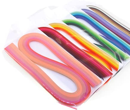 ODETOJOY Tiras de Papel Quilling Gradiente - 5mm de Ancho, 54cm de Largo, 7 Colores/Juego, 120 Piezas para Artesanías y Decoración