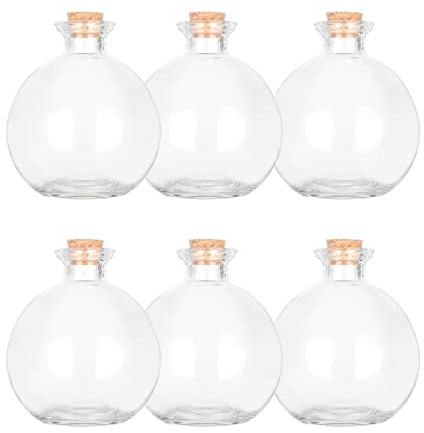 Magic Season Dekorative Glasflasche mit Korkverschluss(260ml Zaubertrank Flaschen / 6 Stück)