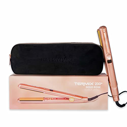 Termix Plancha de Pelo Profesional 230º de Cerámica, Gold Rose Edition. Plancha Pelo de Peluquería Profesional