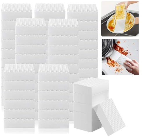 50Pack Magic Sponge Eraser, 2X Density Melamine Sponge Foam Pads, Reusable Multi-Functional Cleaning Sponges Scrub for Kitchen Dishes, Bathtub, Furniture, Oven, Shower, Sink, Wall, Shoes Cleaner
