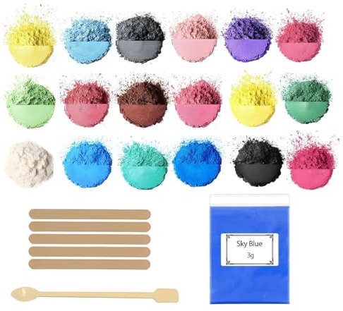 18 Stück Mica Pulver, 3g Farbe Für Gießpulver, 18 Farben Farbe Für Gießpulver DIY Set Für Kerzen Seifen Und Kosmetik Gießpulver Farbe Gießpulver Farbe Sprühlack Und Lippenstift Augenmakeup Gießpulver