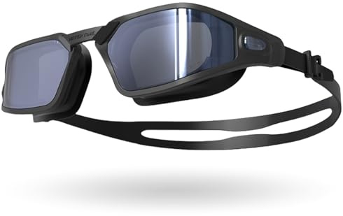 WATER TIME Swim Goggles Adult, Anti Fog UV Protection No Leakage Clear Vision for Men and Women, Easy to Adjust Swimming Goggles for unisex Youth (Black)