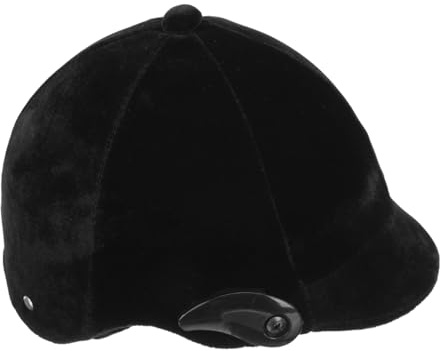 SOPOTUTU Casco de Equitación para Niños Casco Ecuestre Deportivo Transpirable Ajustable Negro Terciopelo Protección Cabeza Seguridad para Entrenamiento y Actividades Ecuestres Juveniles