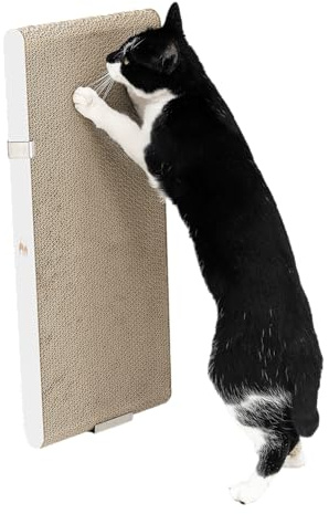 Petrebels Milo 63 - Carton à gratter pour chat - En carton très solide - 62,5 x 4,7 x 27,7 cm - Blanc