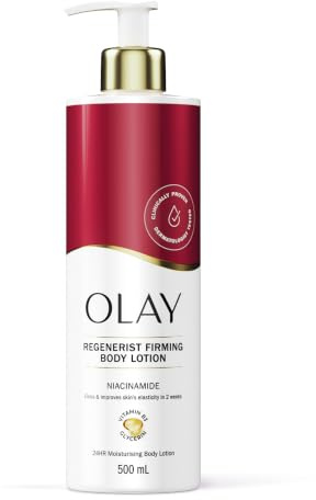 Olay Niacinamide Regenerist Body Lotion, 24HR Moisturising Cream for Full Body Skin Care, Defies Aging, with Niacinamide, Vitamin B5 B3, Glycerin, Smooth and Moisturised Skin, No Greasy Residue, 500ml