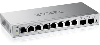Zyxel Switch Ethernet 8 Porte | Switch Gigabit Web Managed | 2x SFP Uplinks | QoS, Link Aggregation, VLAN, IGMP Snooping | Senza ventola | Desktop [GS1200-10v3]