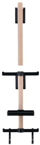 Bike Gear Stořage Rack - Organizador Pared Que Ahorra Espacio Para Cascos Zapatos | Estante Equipo Bicicleta Madera Maciza Con Ganchos | Para Ciclistas, Soporte Casco Fácil Montaje Pantalla De