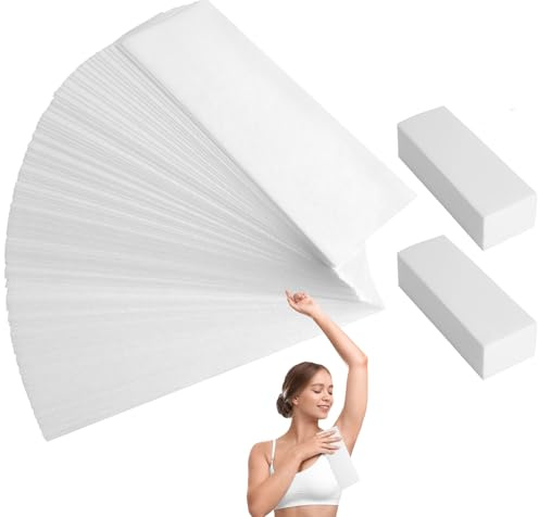 Wax Strips, 200PCS 19.5 x 6.5cm Large Non Woven Face Waxing Strips | Wax Paper Sheets, Tear-Resistant Hair Removal Strip for Body, Legs, Arms, Face, Armpits, Chest, Gentle, Non-irritating